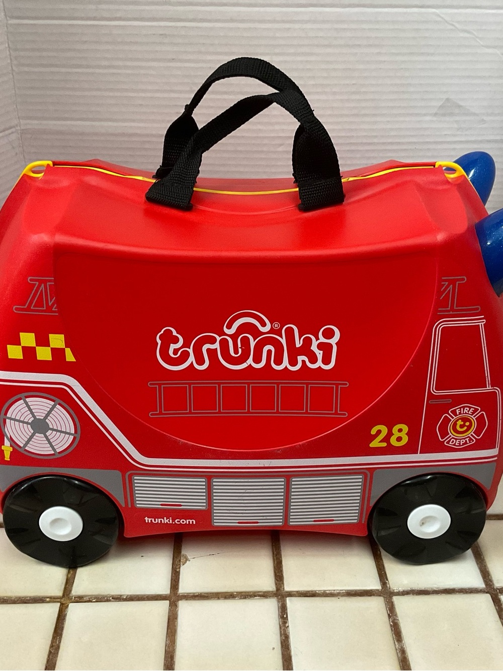 Red Ride-On Fire Engine Suitcase for Kids